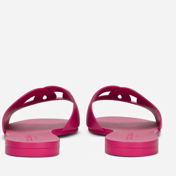Dolce & Gabbana Rubber Beachwear Sliders Fuchsia Pink 39 - Picture 4 of 4